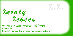 karoly kepecs business card